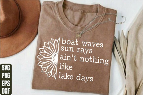 Boat Waves Sun Rays SVG for T-Shirt Designs