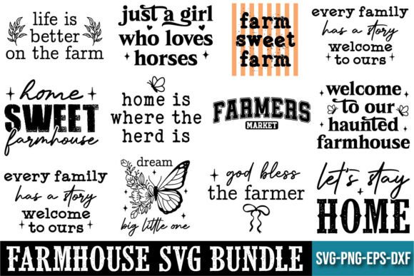 Farmhouse SVG Bundle: Graphics for T-Shirt Designs